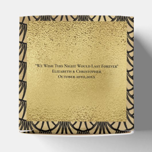 Art Deco Goud Zwart Gatsby 1920's Bruiloft Bedankdoosjes (Bovenkant)