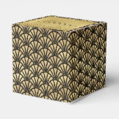 Art Deco Goud Zwart Gatsby 1920's Bruiloft Bedankdoosjes (Achterkant)