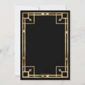 Art Deco Goud Zwart Geometrisch Moord Mysterie Fee Kaart (Achterkant)