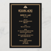 Art Deco Goud Zwart Great Gatsby Trouwmenu Menu (Voorkant)