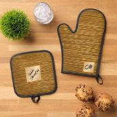 Art Deco Goud Zwart  Modern Collectie Ovenwant & Pannenlap Set (Top down)