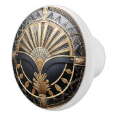 Art Deco Gouden Accenten en Zwart Modern Keramische Knop (Rechts)