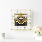 Art Deco gouden auto Vierkante Klok (Huis)