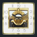 Art Deco gouden auto Vierkante Klok<br><div class="desc">Geweldig klokontwerp. Je zult het leuk vinden als anderen. U kunt dit ontwerp vrij gebruiken voor andere producten die u wilt of om jouw tekst aan te passen en toe te voegen. Volg me voor meer. Met vriendelijke groet. Een leuke dag.</div>