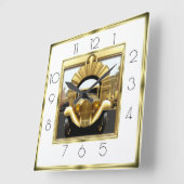 Art Deco gouden auto Vierkante Klok (Hoek)