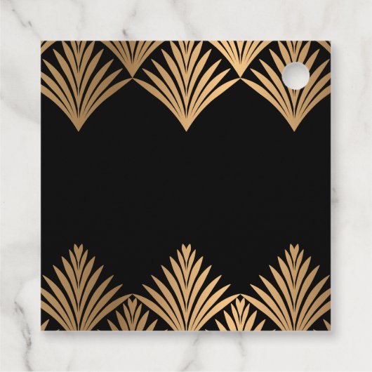 Art deco gouden bladeren 90e verjaardag bedankjes labels (Achterkant)