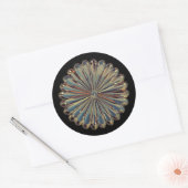 Art deco gouden bloem fan shell metallic look ronde sticker (Envelop)