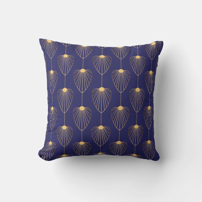 Art Deco gouden bloemen: elegant. Kussen (Voorkant)