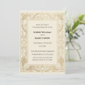 Art Deco Gouden Bruiloft Kaart (Staand voorkant)