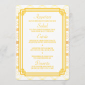 Art Deco Gouden Bruiloft Menu Kaarten (Voorkant)