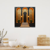 Art Deco Gouden Deur Ingang Luxe Poster (Keuken)