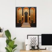 Art Deco Gouden Deur Ingang Luxe Poster (Thuiskantoor)