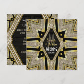 Art Deco Gouden Diamanten Trouwring Kaart (Voorkant / Achterkant)