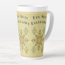 Art deco gouden en blauwgroen Franse  kunst Latte Mok