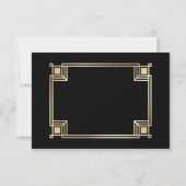 Art Deco Gouden Frame QR Code Huwelijksreactiekaar RSVP Kaartje (Achterkant)
