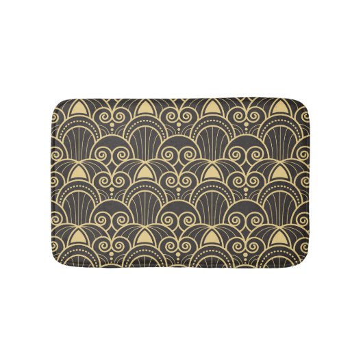 Art Deco: Gouden geometrische Tegels. Badmat (Voorkant)