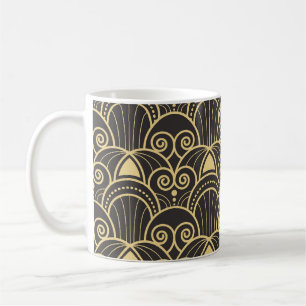 Art Deco: Gouden geometrische Tegels. Koffiemok