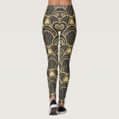 Art Deco: Gouden geometrische Tegels. Leggings (Achterkant)