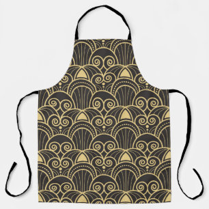Art Deco: Gouden geometrische Tegels. Schort