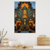 Art Deco Gouden Kroon Monument Architectuur Poster (Keuken)