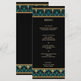 Art Deco Gouden Lijst Trouwmenu uit het verleden Menu