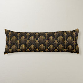 Art Deco Gouden Patroon — Elegante Vintage Geometr Lichaamskussen