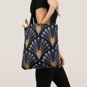 Art Deco Gouden Patroon Tote Bag (Dichtbij)