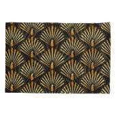 Art deco gouden pauwenpatroon kussensloop (Achterkant)
