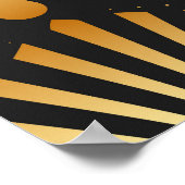 Art deco gouden pauwenpatroon poster (Hoek)