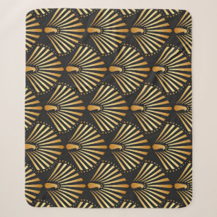 Art deco gouden pauwenpatroon sherpa deken