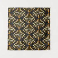 Art deco gouden pauwenpatroon