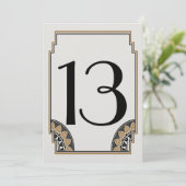 Art Deco Gouden Posh Tafel Nummer 13 Kaart (Staand voorkant)