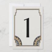 Art Deco Gouden Posh Tafel Nummer 1 Kaart (Voorkant)