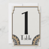 Art Deco Gouden Posh Tafelkaartnummer Kaart (Achterkant)