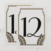 Art Deco Gouden Posh Tafelnummer 12 (Voorkant / Achterkant)