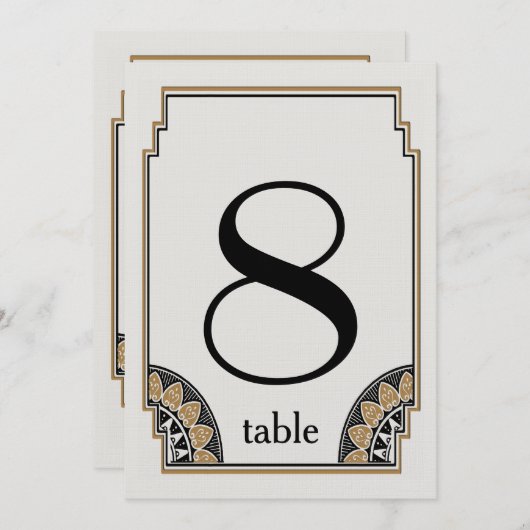 Art Deco Gouden Posh Tafelnummer 8 (Voorkant / Achterkant)
