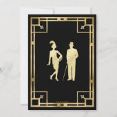 Art Deco Gouden Roaring Twenties Moordmysterie Fee Kaart (Achterkant)