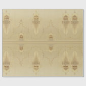 Art deco gouden roze abstracte textielkunst cadeaupapier (Vlak)