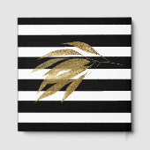 Art Deco Gouden Rozen Bladeren Zwarte Strepen Huwe Gastenboek (Achterkant)