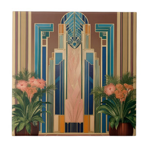 Art Deco Gouden Tijdperk Ingangs Keramische Tegels Tegeltje
