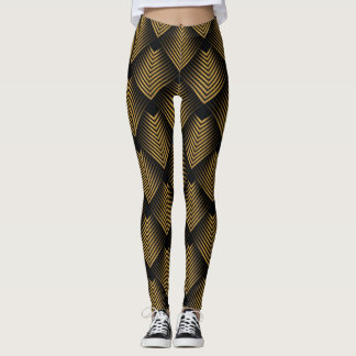 Art Deco: Gouden vierkanten, hoekbehang. Leggings
