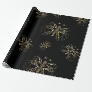"Art deco" gouden vlinders Cadeaupapier
