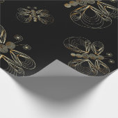 "Art deco" gouden vlinders Cadeaupapier (Hoek)