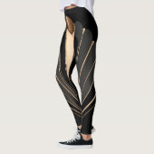 Art Deco Gouden Waaiers Geometrische Elegantie Leggings (Links)