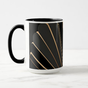 Art Deco Gouden Waaiers Geometrische Elegantie Mok