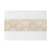 Art Deco Gouden Waaierschelpenpatroon Monogram Uitnodigingen Wikkel (Achterkant Voorbeeld)