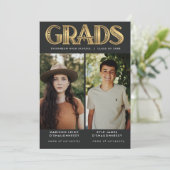 Art Deco GRADUATES 2 Photo Announcement Kaart (Staand voorkant)