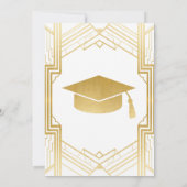 Art Deco Graduation Party Invite Gatsby Gold uit d Kaart (Achterkant)