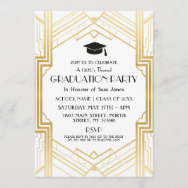 Art Deco Graduation Party Invite Gatsby Gold uit d Kaart