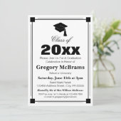 Art Deco Graduation Party Kaart (Staand voorkant)